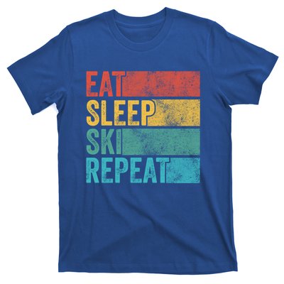 Eat Sleep Ski Repeat Skiing Skier Vintage Distressed Funny Funny Gift T-Shirt