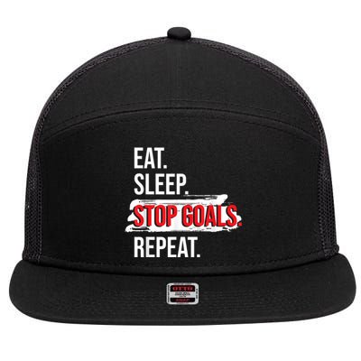 Eat Sleep Stop Goals Repeat Field Hockey Player Hockey Fan 7 Panel Mesh Trucker Snapback Hat