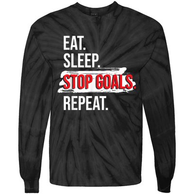 Eat Sleep Stop Goals Repeat Field Hockey Player Hockey Fan Tie-Dye Long Sleeve Shirt