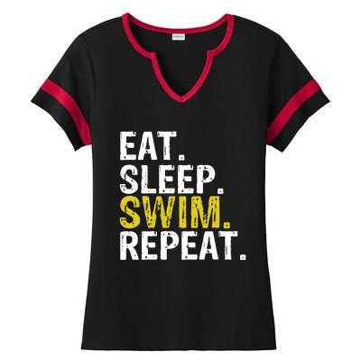 Eat Sleep Swim Repeat Gift Hoodie Ladies Halftime Notch Neck Tee