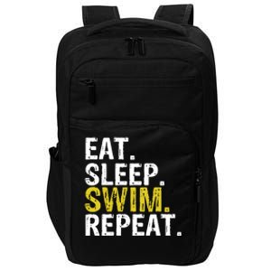 Eat Sleep Swim Repeat Gift Hoodie Impact Tech Backpack