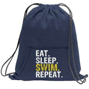 Eat Sleep Swim Repeat Gift Hoodie Sweatshirt Cinch Pack Bag