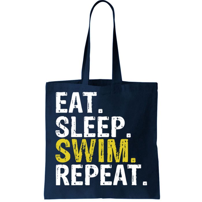 Eat Sleep Swim Repeat Gift Hoodie Tote Bag