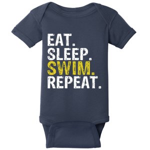 Eat Sleep Swim Repeat Gift Hoodie Baby Bodysuit