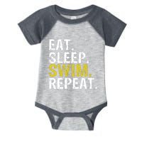 Eat Sleep Swim Repeat Gift Hoodie Infant Baby Jersey Bodysuit