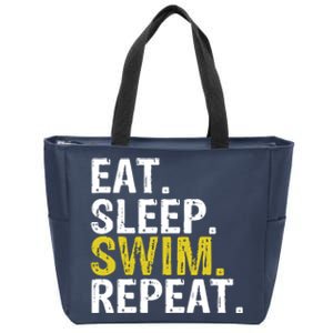 Eat Sleep Swim Repeat Gift Hoodie Zip Tote Bag