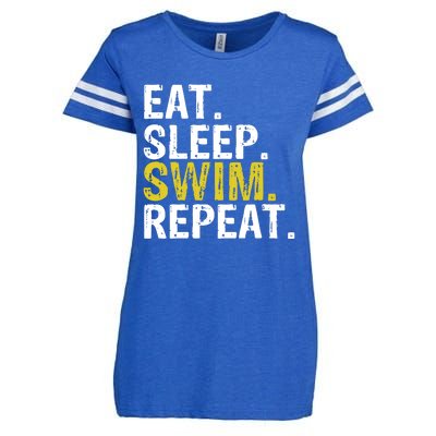 Eat Sleep Swim Repeat Gift Hoodie Enza Ladies Jersey Football T-Shirt