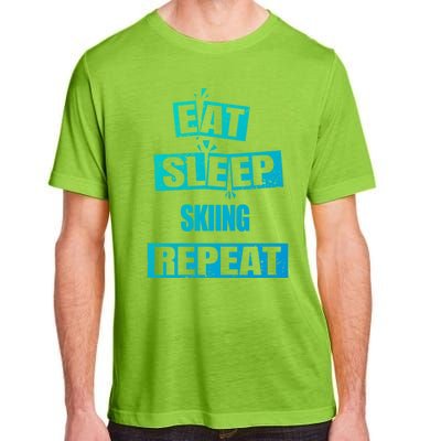 Eat Sleep Skiing Repeat Funny Skiing Cute Gift Adult ChromaSoft Performance T-Shirt