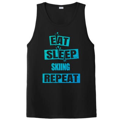 Eat Sleep Skiing Repeat Funny Skiing Cute Gift PosiCharge Competitor Tank