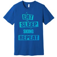 Eat Sleep Skiing Repeat Funny Skiing Cute Gift Premium T-Shirt