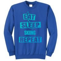 Eat Sleep Skiing Repeat Funny Skiing Cute Gift Tall Sweatshirt