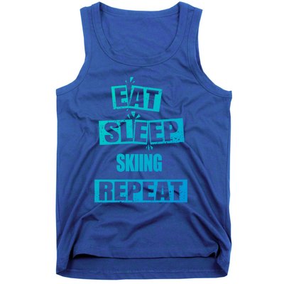 Eat Sleep Skiing Repeat Funny Skiing Cute Gift Tank Top