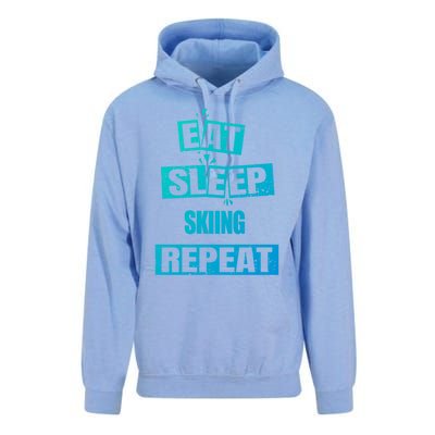 Eat Sleep Skiing Repeat Funny Skiing Cute Gift Unisex Surf Hoodie