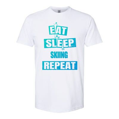 Eat Sleep Skiing Repeat Funny Skiing Cute Gift Softstyle® CVC T-Shirt