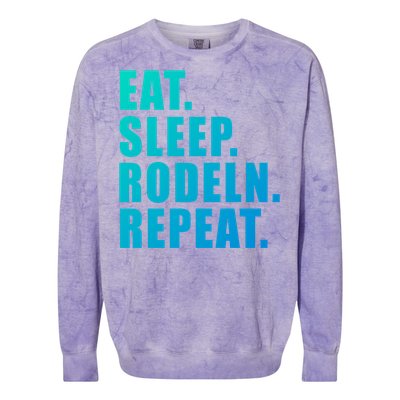 Eat Sleep Ski Repeat Snow Alpin Winter Funny Gift Colorblast Crewneck Sweatshirt