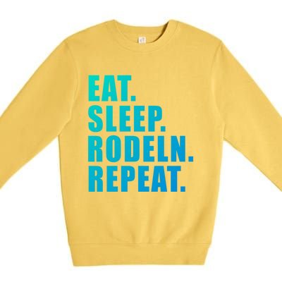 Eat Sleep Ski Repeat Snow Alpin Winter Funny Gift Premium Crewneck Sweatshirt