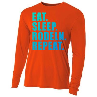 Eat Sleep Ski Repeat Snow Alpin Winter Funny Gift Cooling Performance Long Sleeve Crew