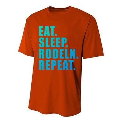 Eat Sleep Ski Repeat Snow Alpin Winter Funny Gift Performance Sprint T-Shirt