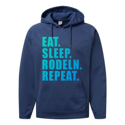 Eat Sleep Ski Repeat Snow Alpin Winter Funny Gift Performance Fleece Hoodie