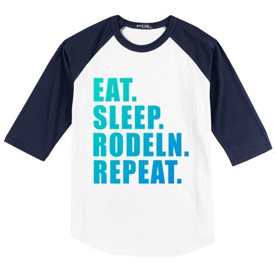 Eat Sleep Ski Repeat Snow Alpin Winter Funny Gift Baseball Sleeve Shirt