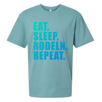 Eat Sleep Ski Repeat Snow Alpin Winter Funny Gift Sueded Cloud Jersey T-Shirt