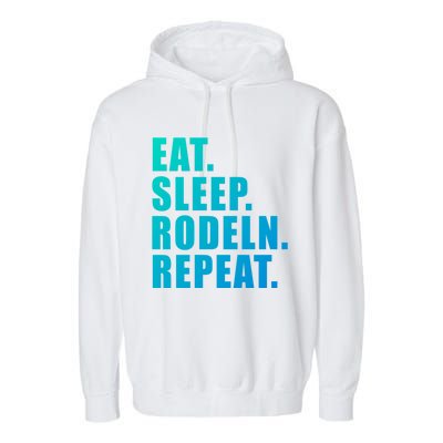 Eat Sleep Ski Repeat Snow Alpin Winter Funny Gift Garment-Dyed Fleece Hoodie