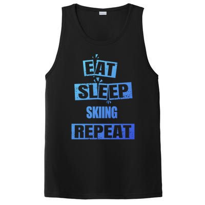 Eat Sleep Skiing Repeat Funny Skiing Cute Gift PosiCharge Competitor Tank