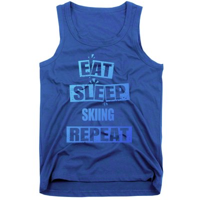 Eat Sleep Skiing Repeat Funny Skiing Cute Gift Tank Top