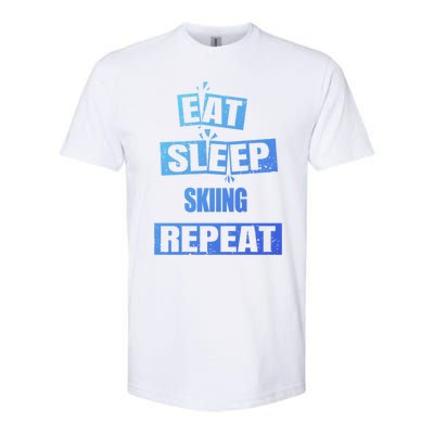 Eat Sleep Skiing Repeat Funny Skiing Cute Gift Softstyle CVC T-Shirt