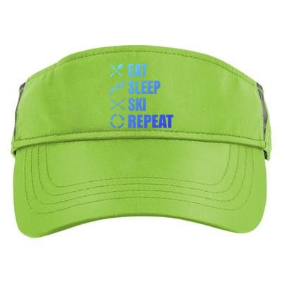 Eat Sleep Ski Repeat Skiing Teacher Extreme Sports Gift Adult Drive Performance Visor