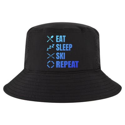 Eat Sleep Ski Repeat Skiing Teacher Extreme Sports Gift Cool Comfort Performance Bucket Hat