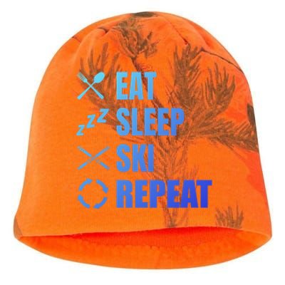 Eat Sleep Ski Repeat Skiing Teacher Extreme Sports Gift Kati - Camo Knit Beanie