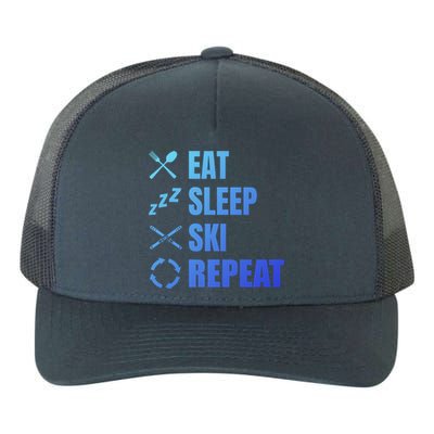 Eat Sleep Ski Repeat Skiing Teacher Extreme Sports Gift Yupoong Adult 5-Panel Trucker Hat