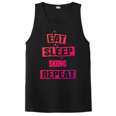 Eat Sleep Skiing Repeat Funny Skiing Cute Gift PosiCharge Competitor Tank