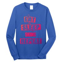 Eat Sleep Skiing Repeat Funny Skiing Cute Gift Long Sleeve Shirt