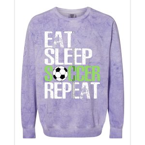 Eat Sleep Soccer Repeat Cool Sport Player Gift Colorblast Crewneck Sweatshirt