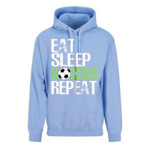 Eat Sleep Soccer Repeat Cool Sport Player Gift Unisex Surf Hoodie