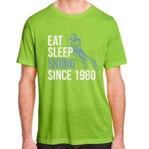 Eat Sleep Skiing Repeat Skier Sport Winter Addiction Ski Cool Gift Adult ChromaSoft Performance T-Shirt