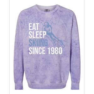 Eat Sleep Skiing Repeat Skier Sport Winter Addiction Ski Cool Gift Colorblast Crewneck Sweatshirt