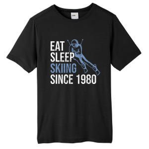 Eat Sleep Skiing Repeat Skier Sport Winter Addiction Ski Cool Gift Tall Fusion ChromaSoft Performance T-Shirt