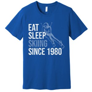 Eat Sleep Skiing Repeat Skier Sport Winter Addiction Ski Cool Gift Premium T-Shirt