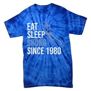 Eat Sleep Skiing Repeat Skier Sport Winter Addiction Ski Cool Gift Tie-Dye T-Shirt