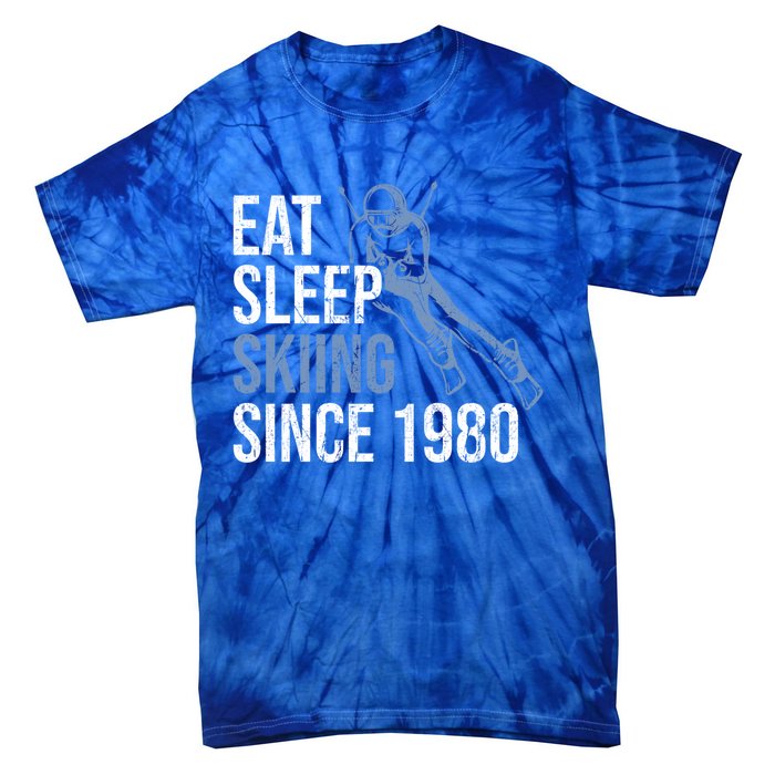 Eat Sleep Skiing Repeat Skier Sport Winter Addiction Ski Cool Gift Tie-Dye T-Shirt