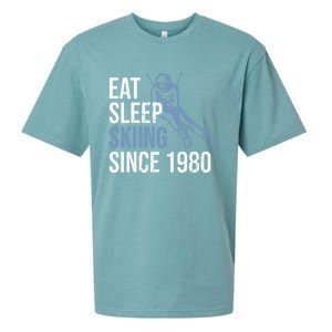 Eat Sleep Skiing Repeat Skier Sport Winter Addiction Ski Cool Gift Sueded Cloud Jersey T-Shirt