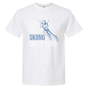 Eat Sleep Skiing Repeat Skier Sport Winter Addiction Ski Cool Gift Garment-Dyed Heavyweight T-Shirt