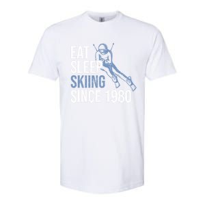 Eat Sleep Skiing Repeat Skier Sport Winter Addiction Ski Cool Gift Softstyle CVC T-Shirt