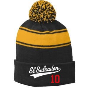 El Salvador Soccer Jersey Camiseta Baseball Beisbol Stripe Pom Pom Beanie