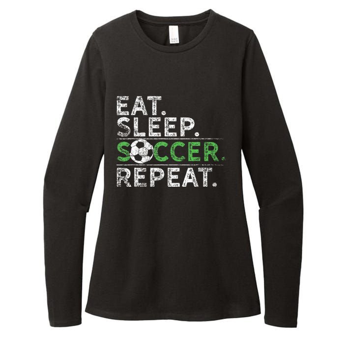 Eat Sleep Soccer Repeat Soccer Player Coach Womens CVC Long Sleeve Shirt