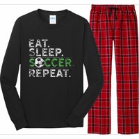 Eat Sleep Soccer Repeat Soccer Player Coach Long Sleeve Pajama Set