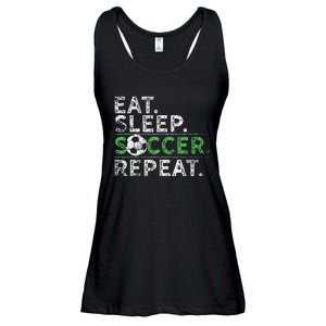 Eat Sleep Soccer Repeat Soccer Player Coach Ladies Essential Flowy Tank